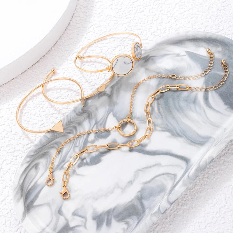 Gold-Tone 5-Piece Anti-Tarnish Bracelet Set