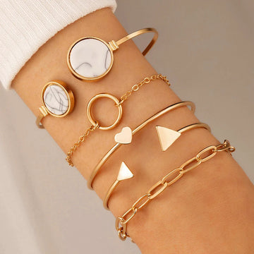Gold-Tone 5-Piece Anti-Tarnish Bracelet Set