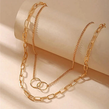 Gold-Tone Layered Double Chain Necklace