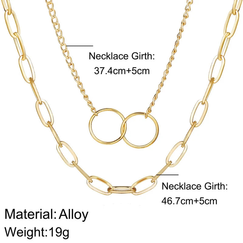 Gold-Tone Layered Double Chain Necklace