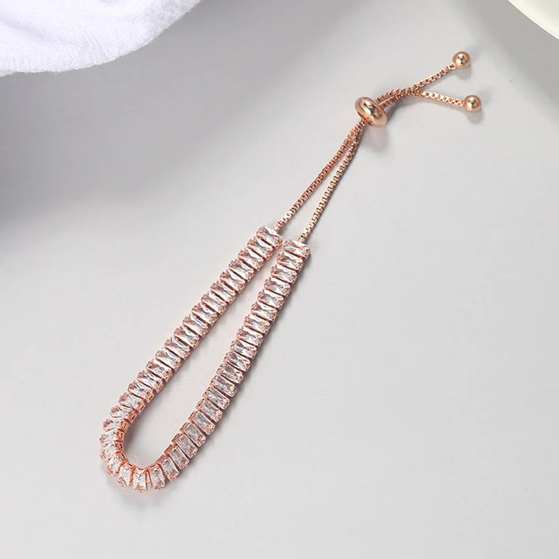 Rose Gold Baguette Crystal Bracelet