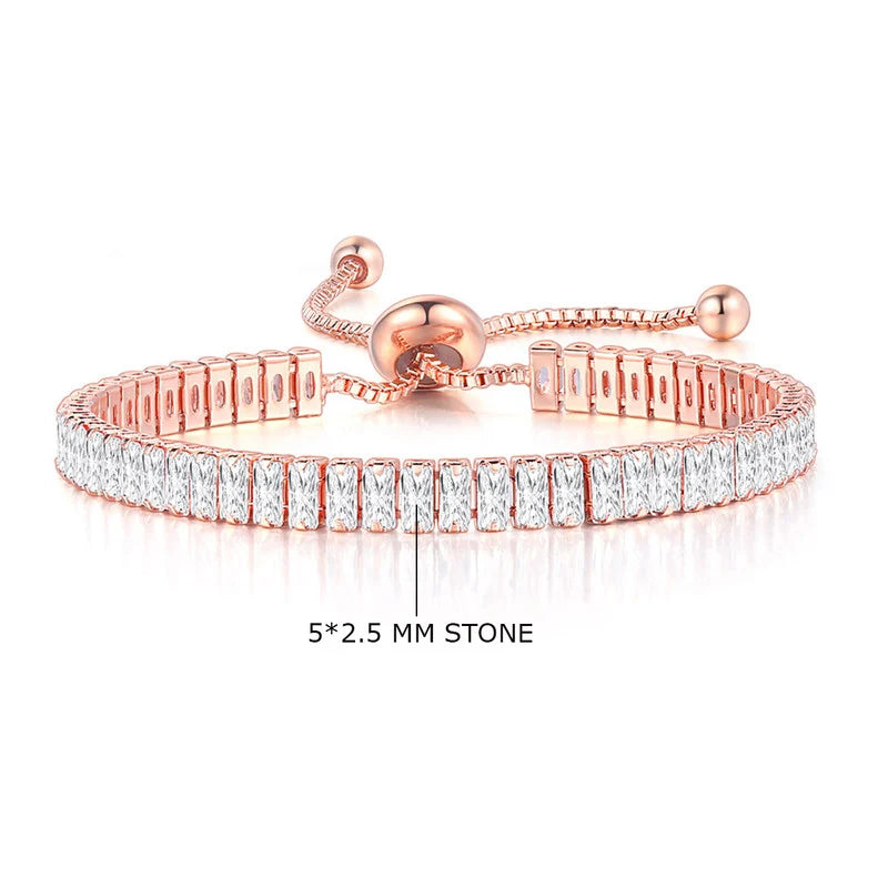 Rose Gold Baguette Crystal Bracelet