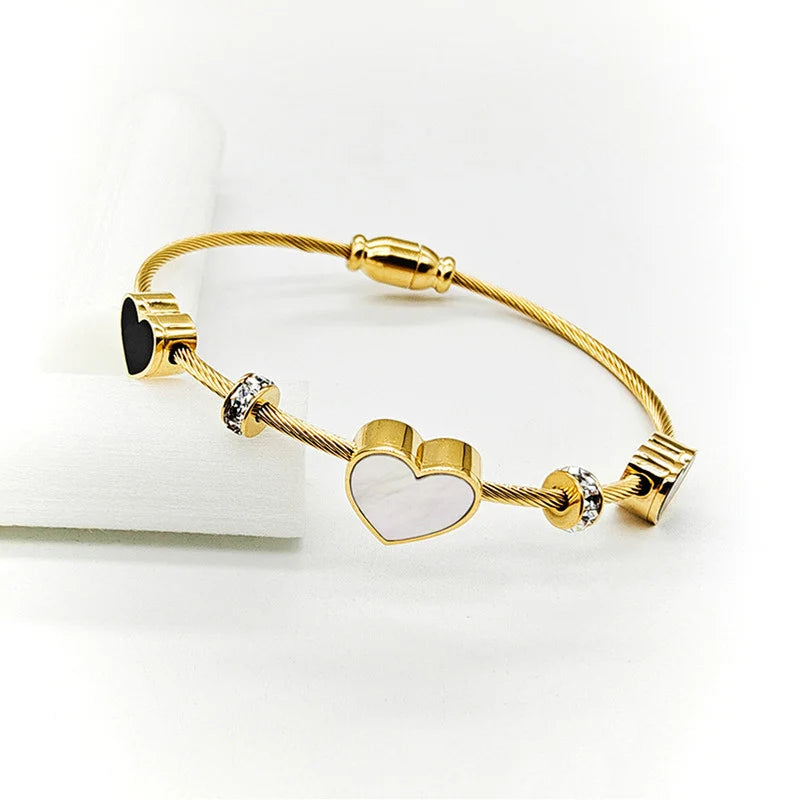 Gold Plated Anti Tarnish Heart Bracelet