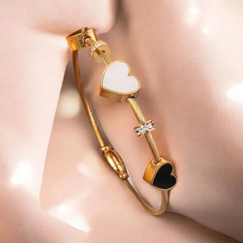 Gold Plated Anti Tarnish Heart Bracelet