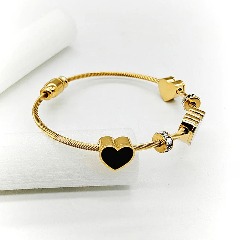 Gold Plated Anti Tarnish Heart Bracelet