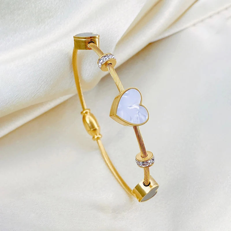 Gold Plated Anti Tarnish Heart Bracelet