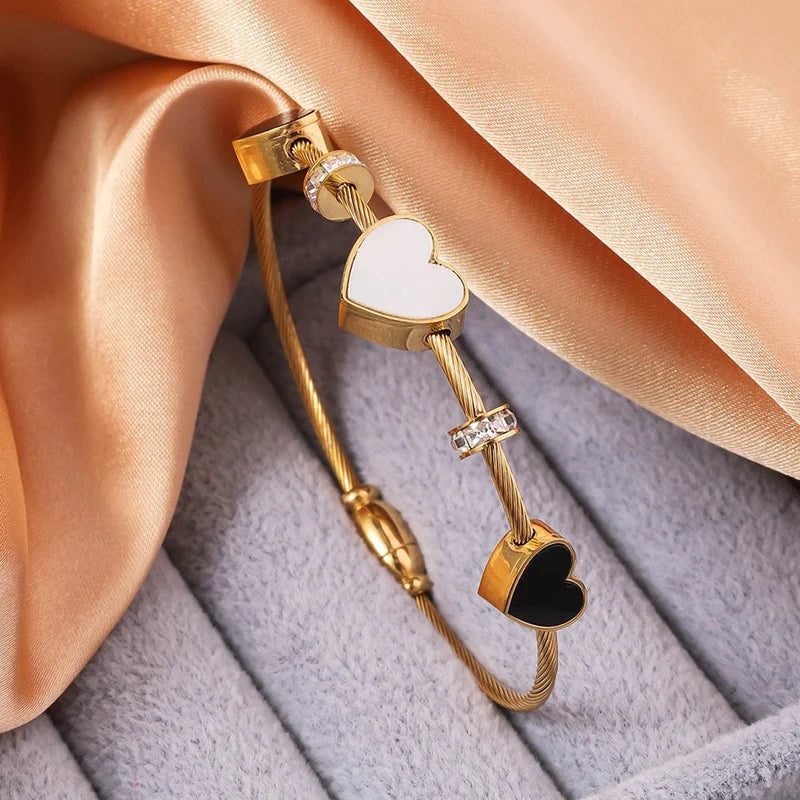 Gold Plated Anti Tarnish Heart Bracelet