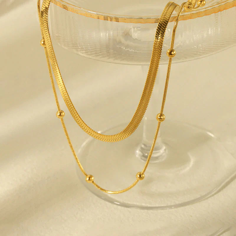 Anti-Tarnish Gold Layered Snake Chain Necklace