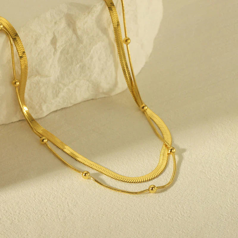 Anti-Tarnish Gold Layered Snake Chain Necklace