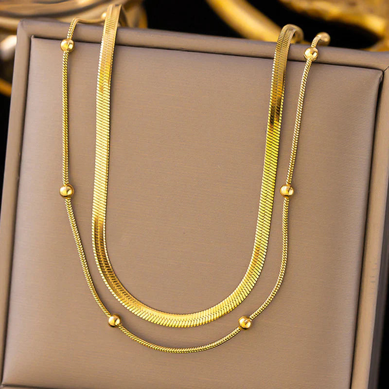 Anti-Tarnish Gold Layered Snake Chain Necklace