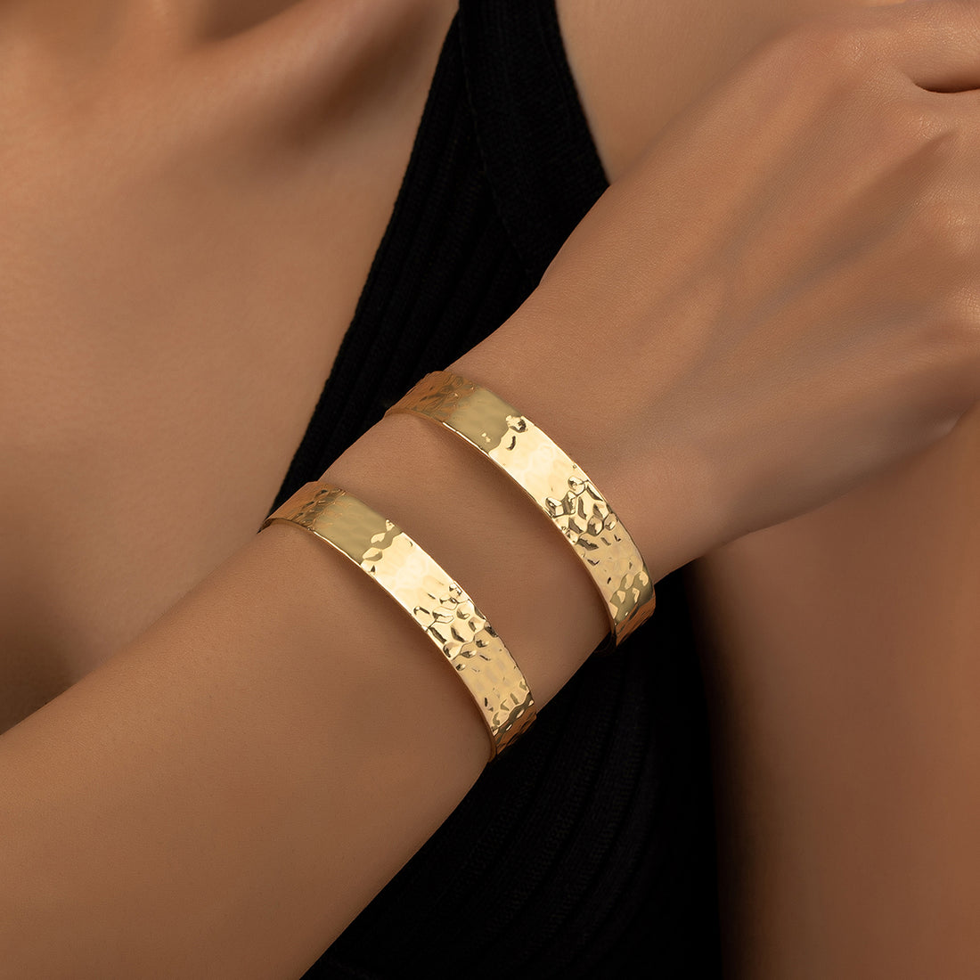 Hammered Gold Cuff Bracelet
