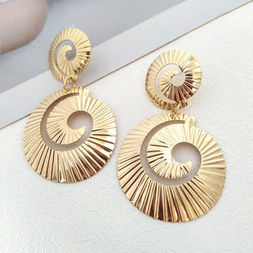 Bold Gold Spiral Statement Earring