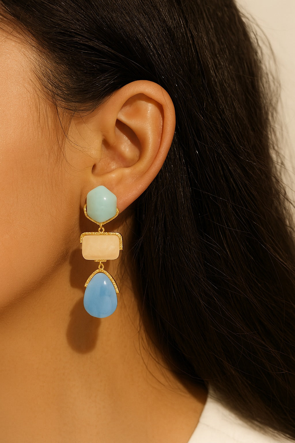 Pastel Geometric Drop Earring