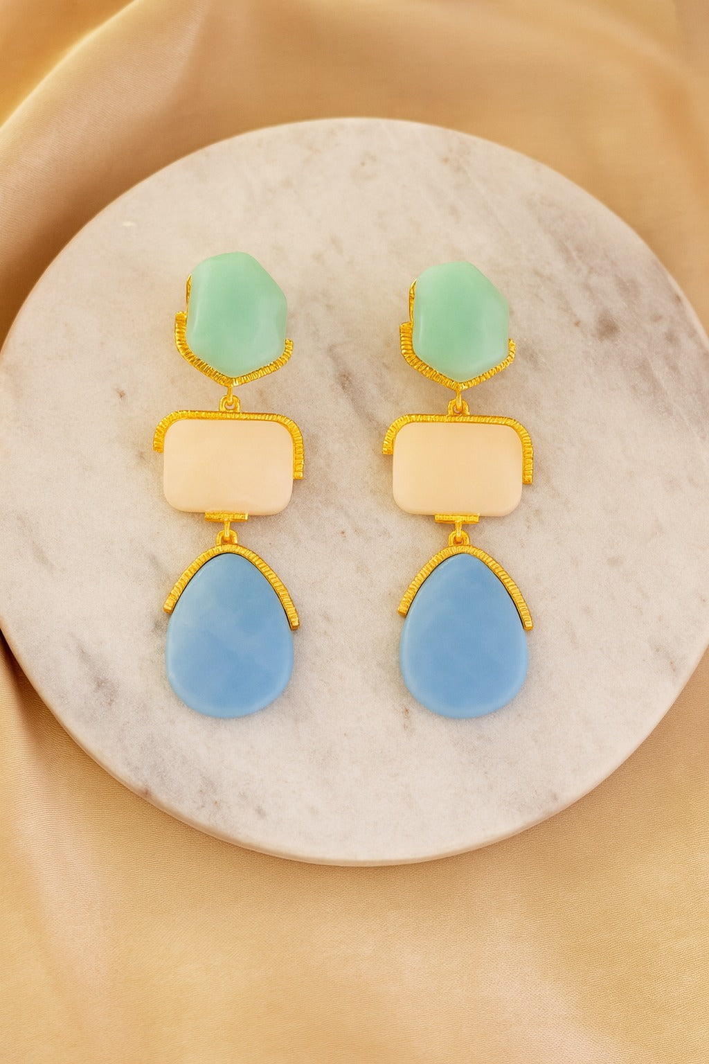 Pastel Geometric Drop Earring