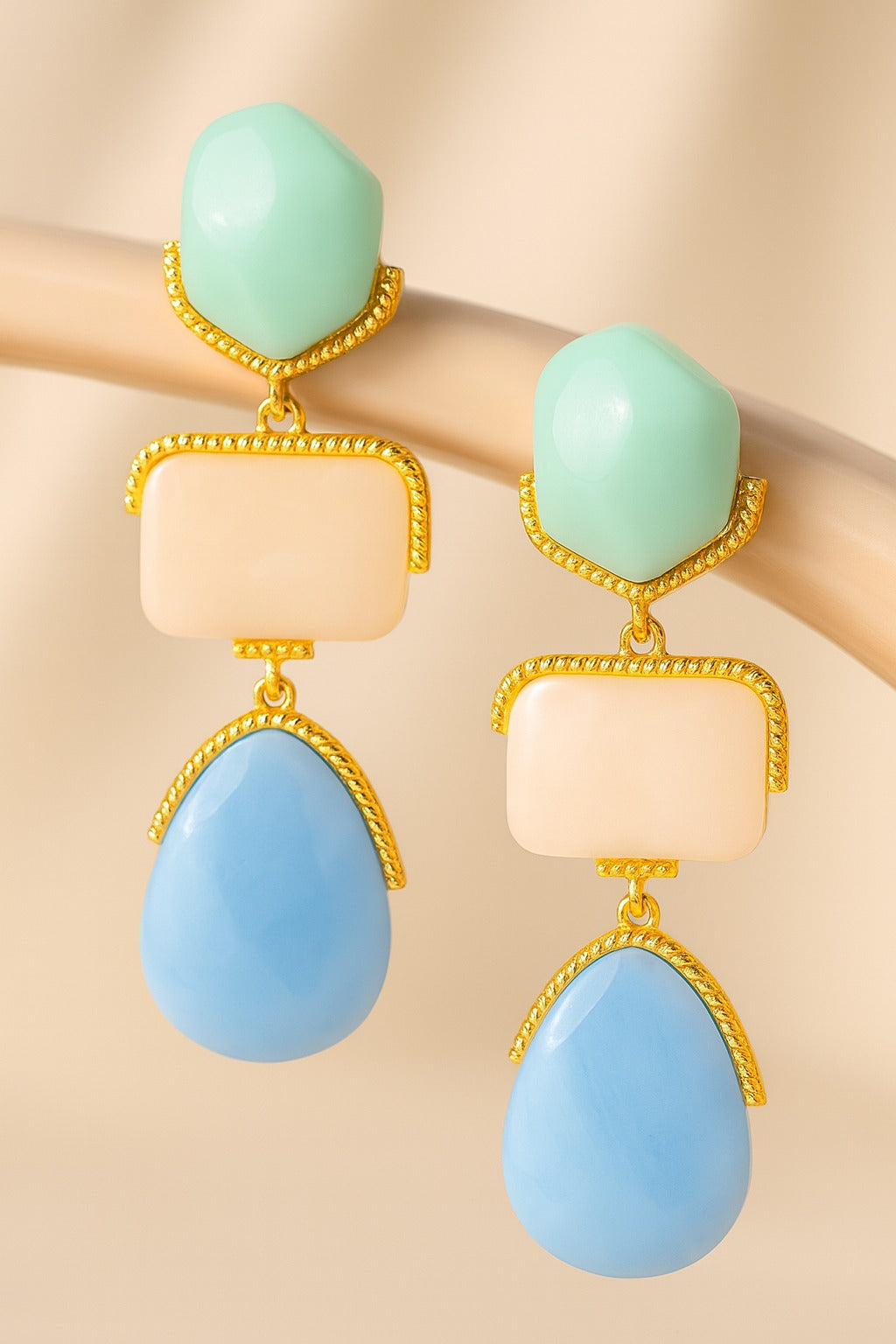 Pastel Geometric Drop Earring