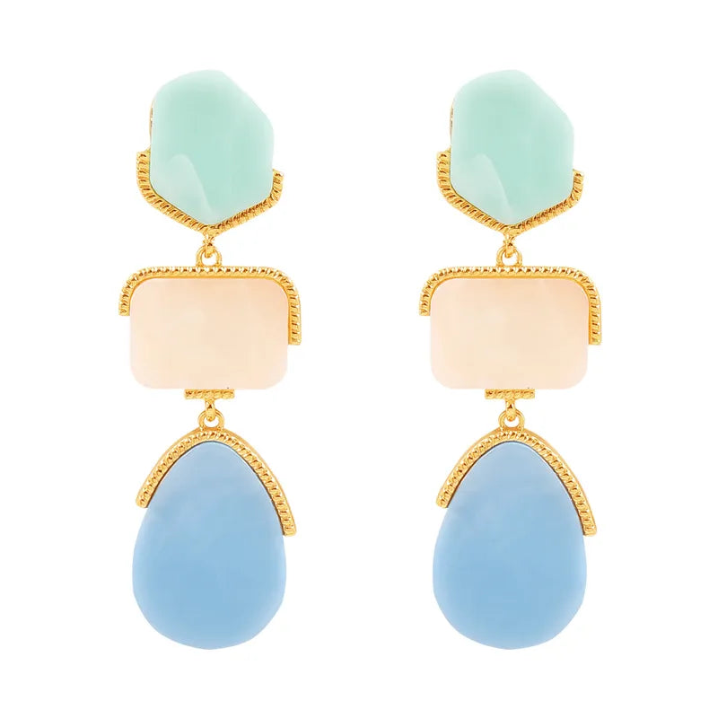 Pastel Geometric Drop Earring