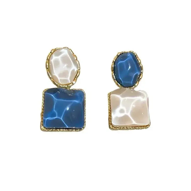Two-Tone Abstract Enamel Drop Earring