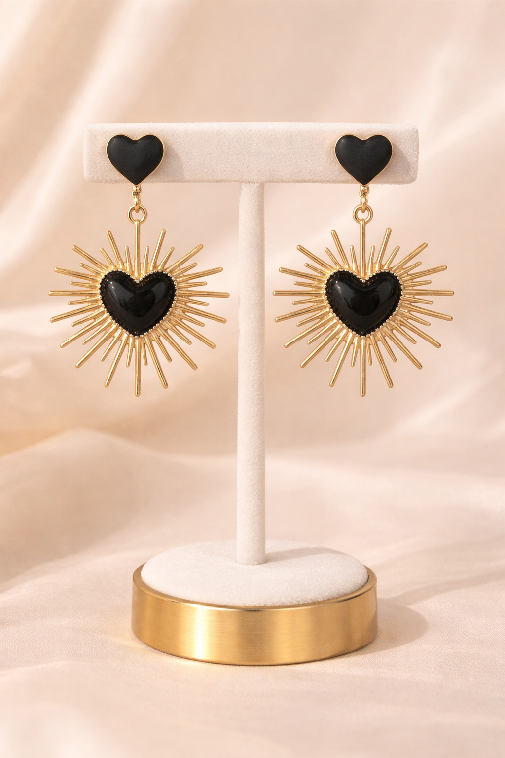 Midnight Heartburst Statement Earring