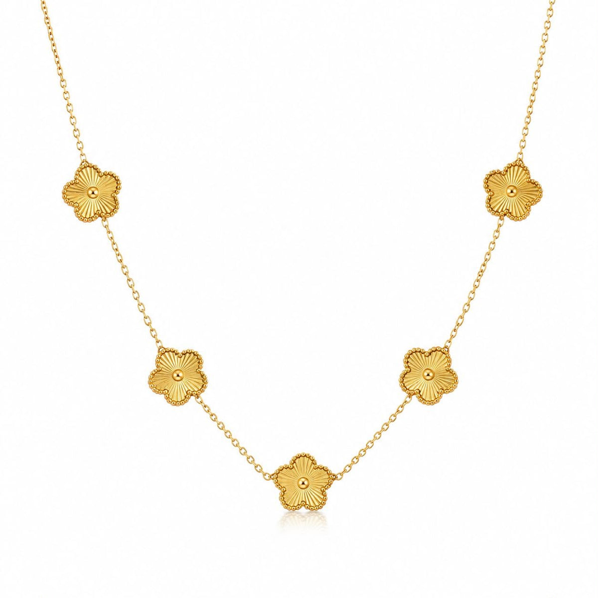 Gold-Plated Clover Charm Necklace