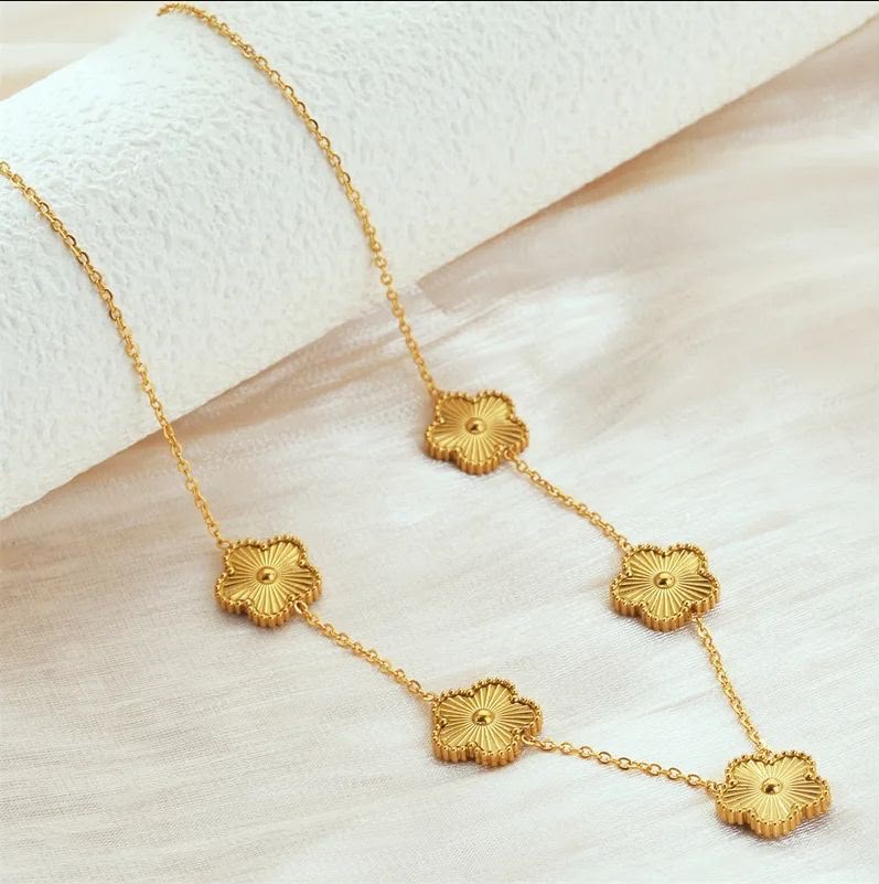 Gold-Plated Clover Charm Necklace