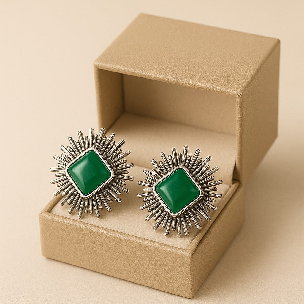 Luxe Green Stud Earring