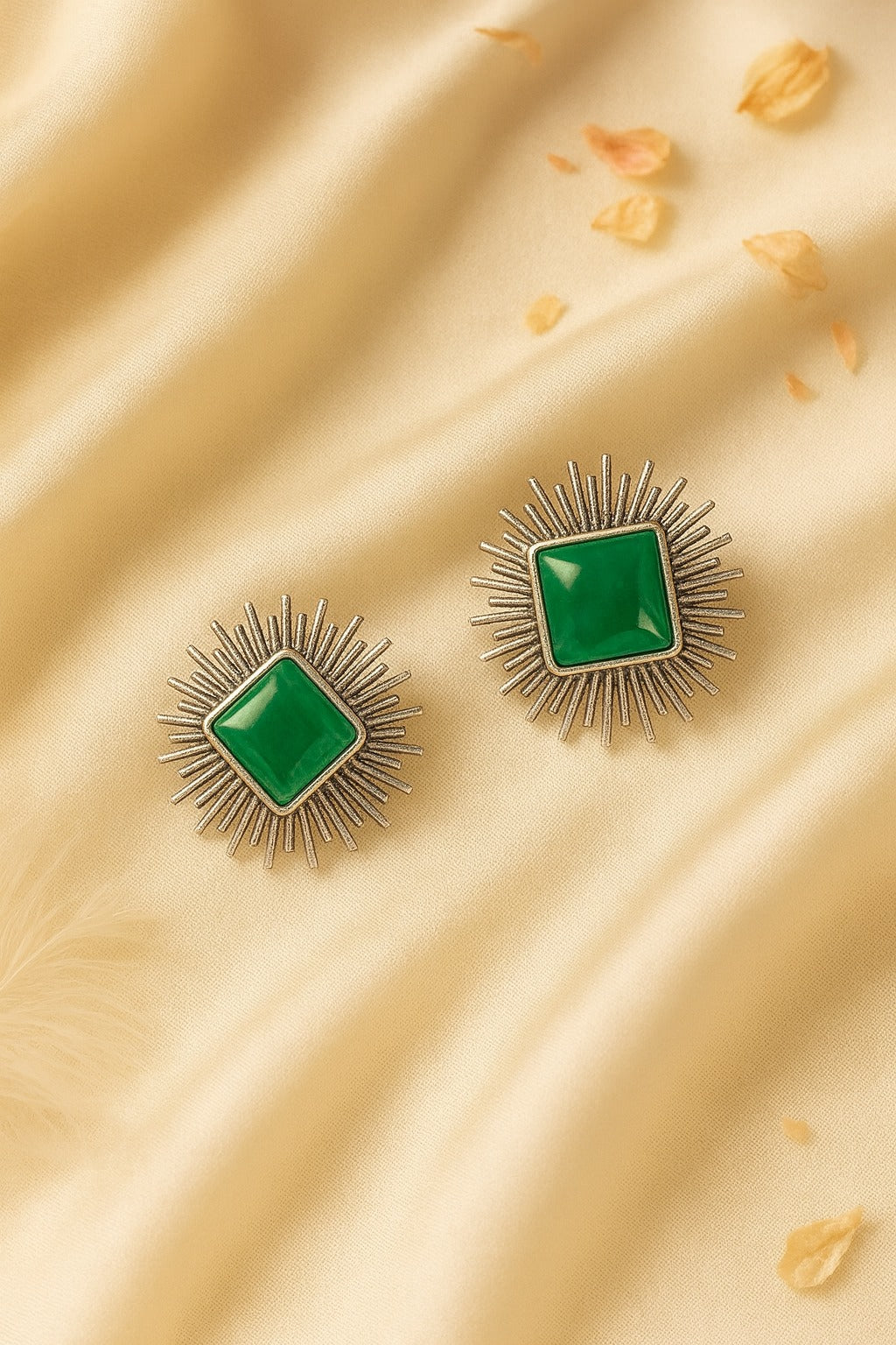 Luxe Green Stud Earring