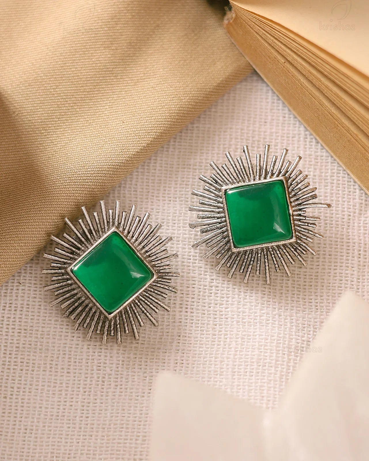 Luxe Green Stud Earring