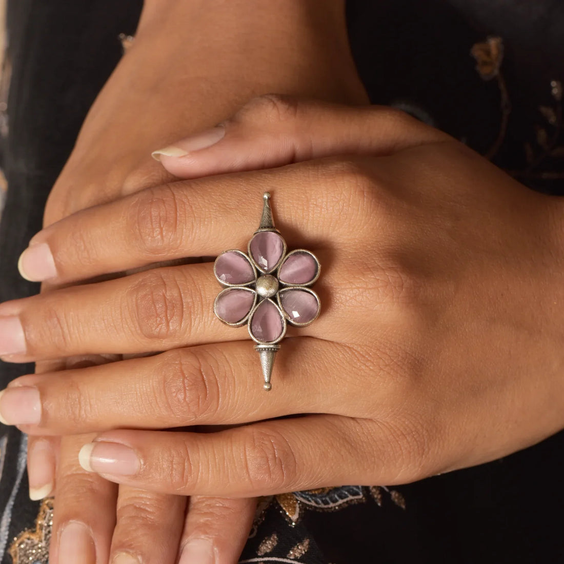 Pastel Bloom Statement Ring