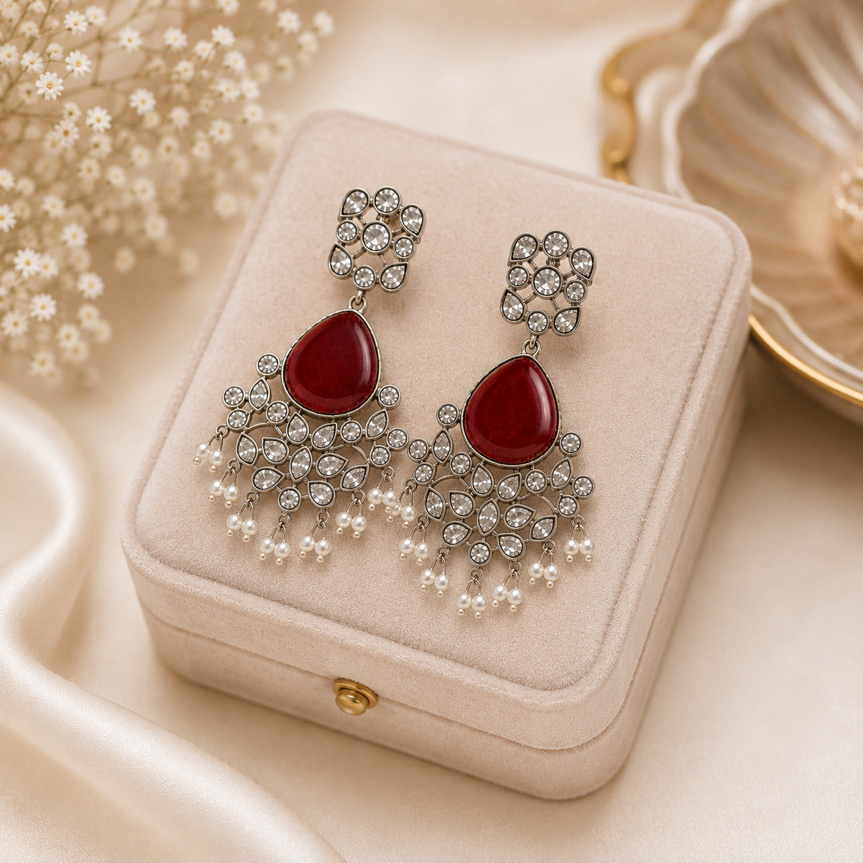 Traditional Polki Bridal Earring