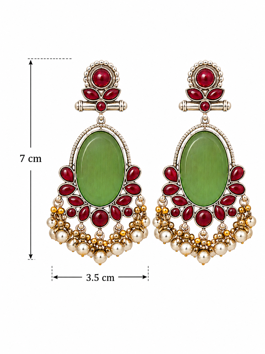 Green & Ruby Jingle Cascade Earring