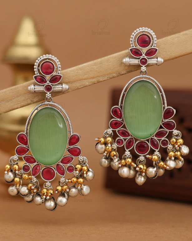 Green & Ruby Jingle Cascade Earring
